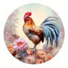 High Definition Metal Tin Sign Set Colorful Rooster Themed Round Wall Art Decor for Farmhouse Kitchen and Country Style Home Dec