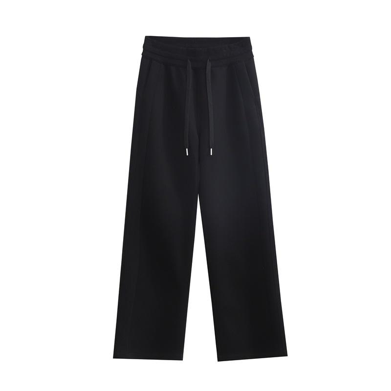 New Women's Fleece-Lined Straight-Leg Sweatpants: Versatile, Slimming, Loose, Casual, Warm Winter Wear.