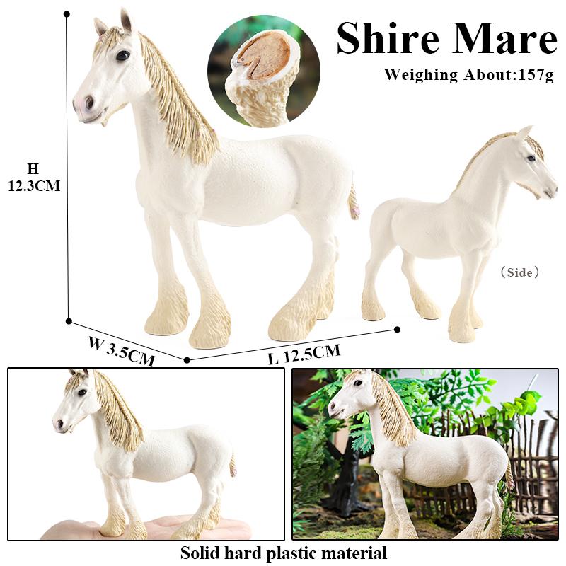 Oenux Original Forest Wild Steed Farm Animal Horse Realistic Model Action Figures Haflinger Ferghana horse PVC Figurines Toy Kid
