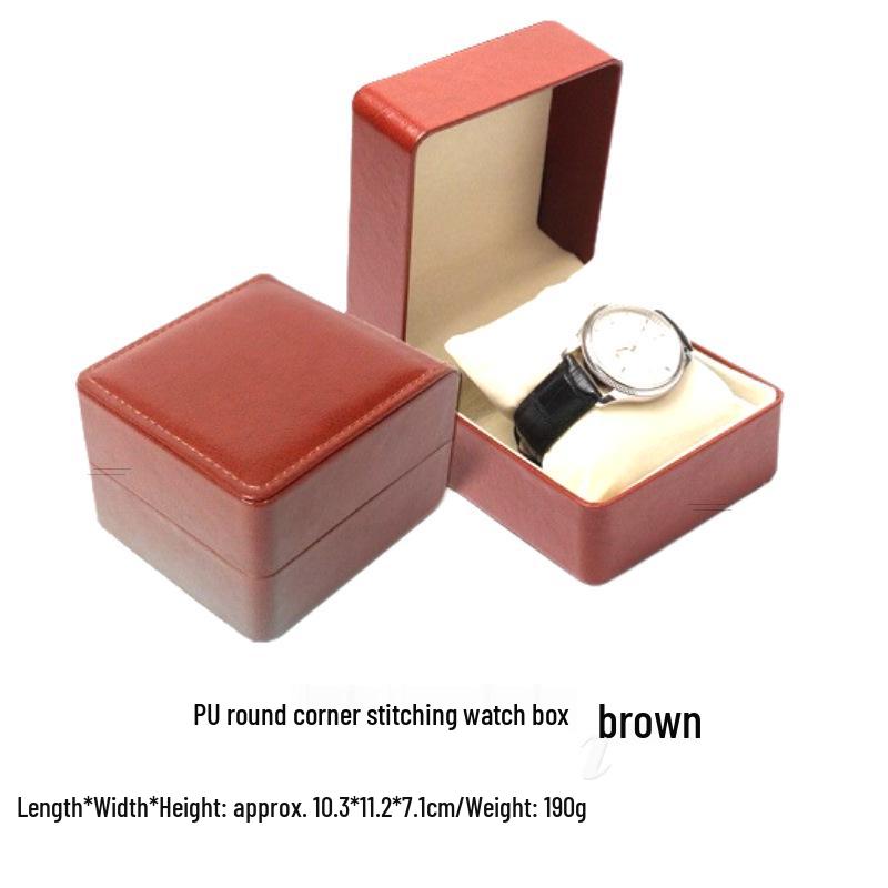 Round Corner PU Leather Watch & Jewelry Display Gift Box