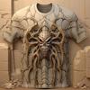 2026 Summer New Men T-Shirt Harajuku Spider Skull 3D Printed T-Shirt Men's Clothing Fashion Punk Tees Casual Street Wear T-Shirt