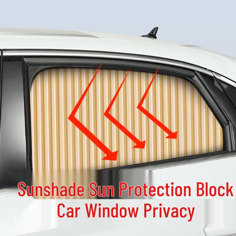 Universal Automatic Retractable Magnetic Car Window Sunshade & Heat Insulation Curtains
