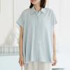 Dedra 88size Slit Linen Blouse Tbf3408