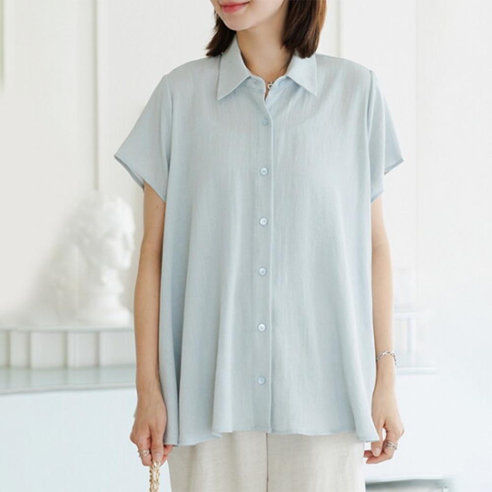 Dedra 88size Slit Linen Blouse Tbf3408
