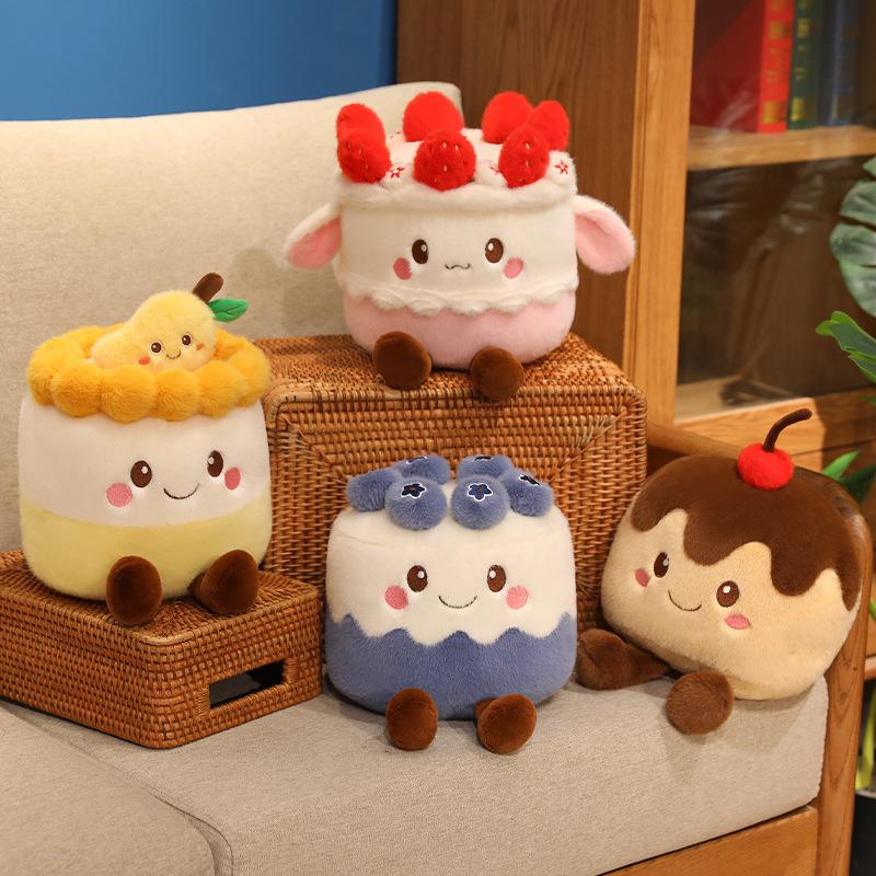 Simulated Cake Plush Toys Dessert Doll Doll Cute Strawberry Cake Blueberry Cake Doll Children's Gift