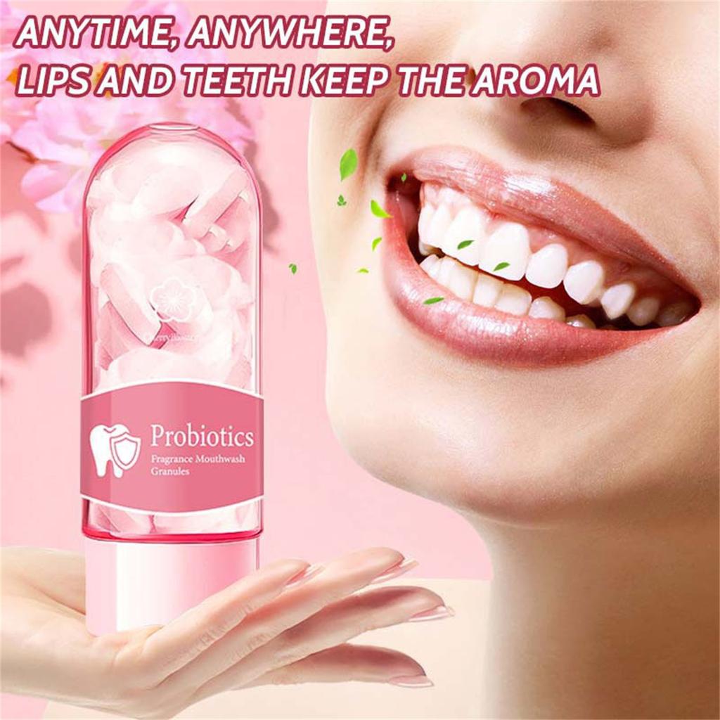 Tablete masticabile pentru apă de gură pentru curățare profundă și respirație proaspătă, apă de gură cu granule solide probiotice