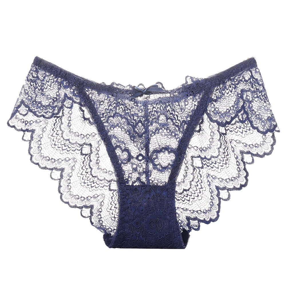 Sexy Ladies Lace Transparent Panties Low-Rise Lingerie Female Hollow Out Underpants Comfortable Short See Through Briefs