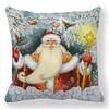 Šťastný Nový Rok 2023 Vánoční ozdoba Santa Elk Sofa Dekorativní povlak na polštář 45x45cm