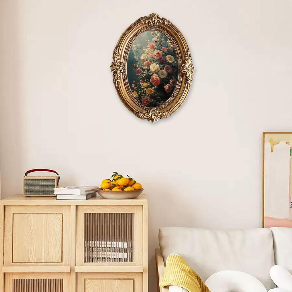 Vintage Picture Frame Photo Resin Tabletop or Wall Hanging Antique Baroque for Home Office