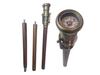 Compass Walking Cane with Brass Telescope Handle Vintage Foldable Wooden Steampunk Victorian Stick