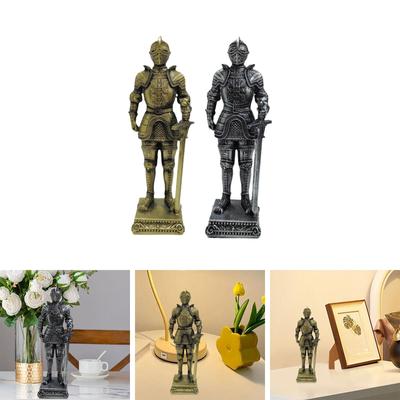 Mittelalterliche Ritterstatue, Kunstharz-Skulptur, Kunst, abstrakte moderne Ritterstatue, Ritterornament für Tisch- und Schreibtischdekoration