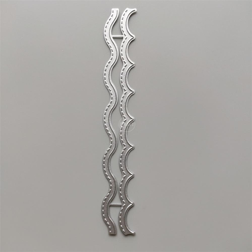 

2021 Новые волнистые линии Металлическая резка Кристаллы DIY Скрапбукинг Тиснение бумаги Фоторамка Штампы Ремесла Шаблон Форма Трафареты