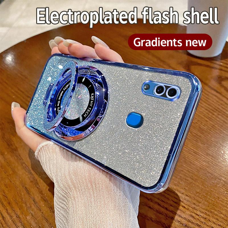 

Блестящий гальванический чехол для Samsung Galaxy A30 A32 A33 A50 A51 A52 A53 A54 A70 A72 A73 Магнитный держатель Мягкий бампер Чехол A750F синий