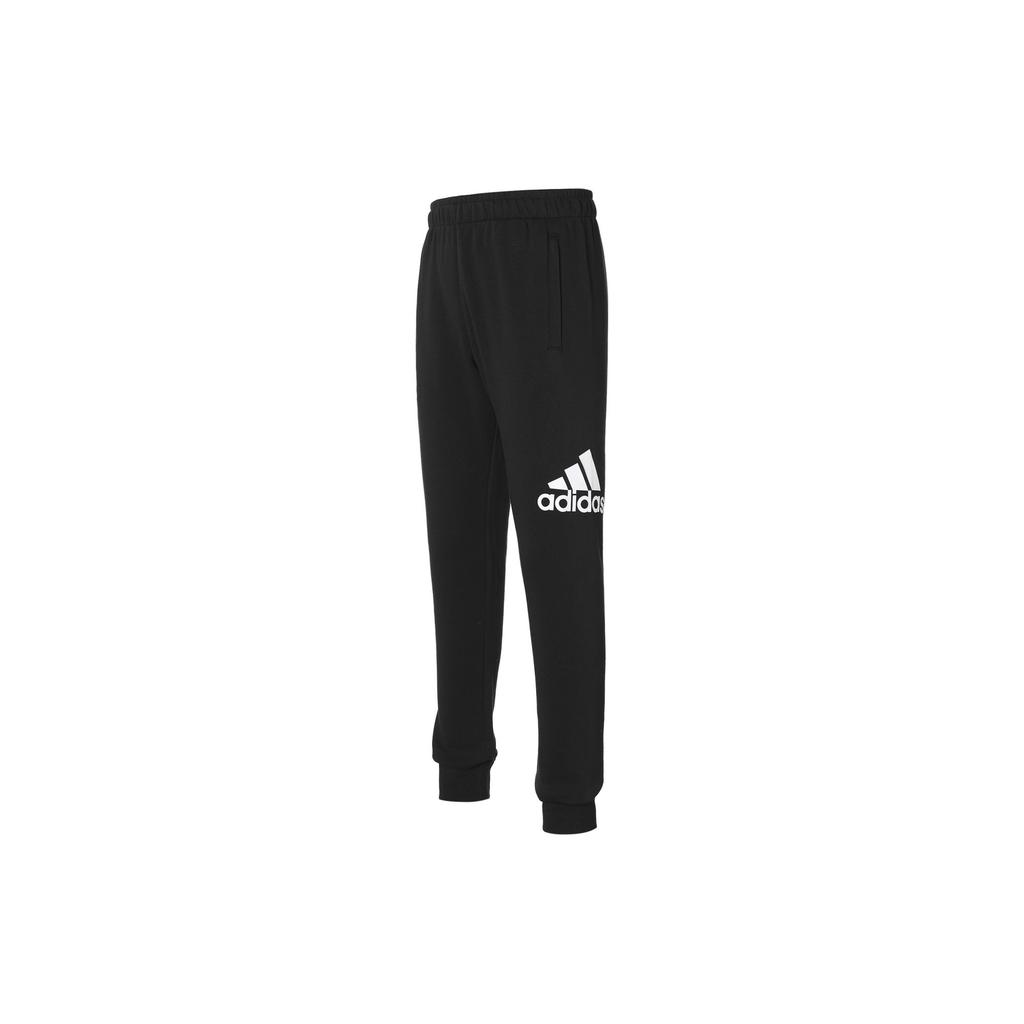 Adidas Logo Training Fleece Lined Thermal Long Knitted Sweatpants Men's Black AB6527