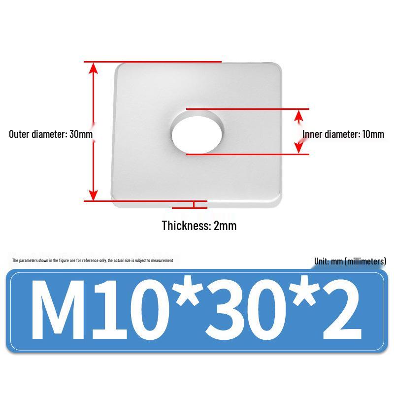 304 Stainless Steel Thickened Square Flat Washers M4-M24