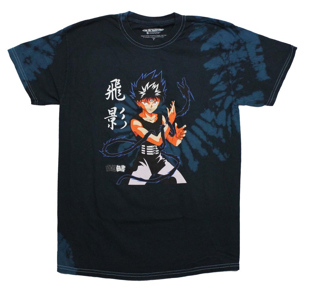 Yu Yu Hakusho New Adult T-Shirt - Hiei Holding Blue Lined Rope Tie Dye