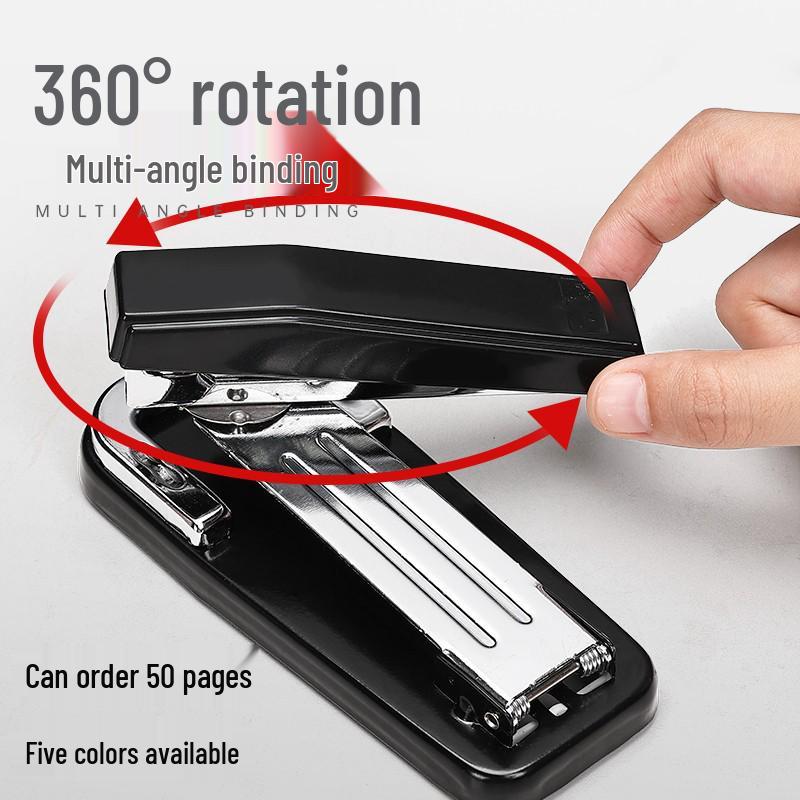 360° Drehbarer Hefter, Große Größe, Heftet 50 Seiten, Kraftsparend, Ideal für Büro- und Studentengebrauch