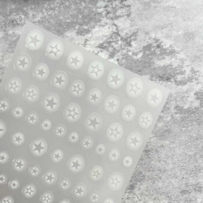 

Hollow White Asterism Nail Art Sticker Semi-Transparent Spray Painting Cut Out white five-pointed star