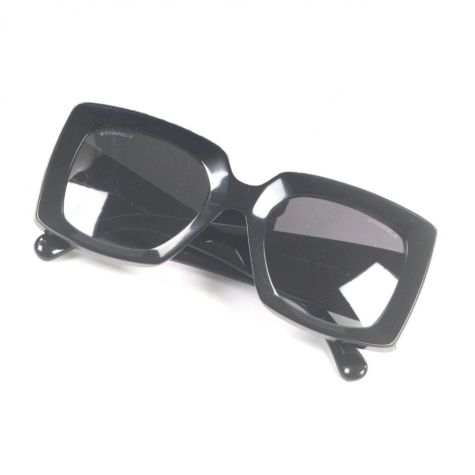 

Very Good CHANEL sunglasses COCO Mark Rectangle Shape Eyewear black Used