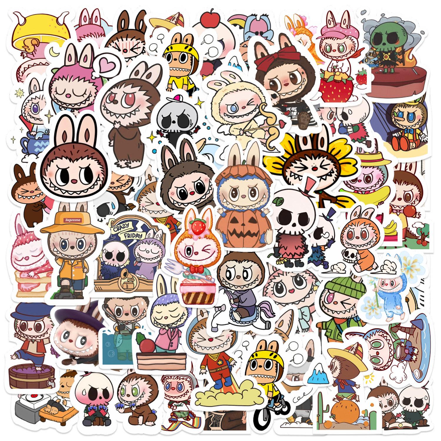 

50 шт. Милые наклейки Лабубу Наклейка Лабубу Сделай сам Телефон Гитара Ноутбук Ноутбук Чемодан Чашка Водонепроницаемая Наклейка 50pcs