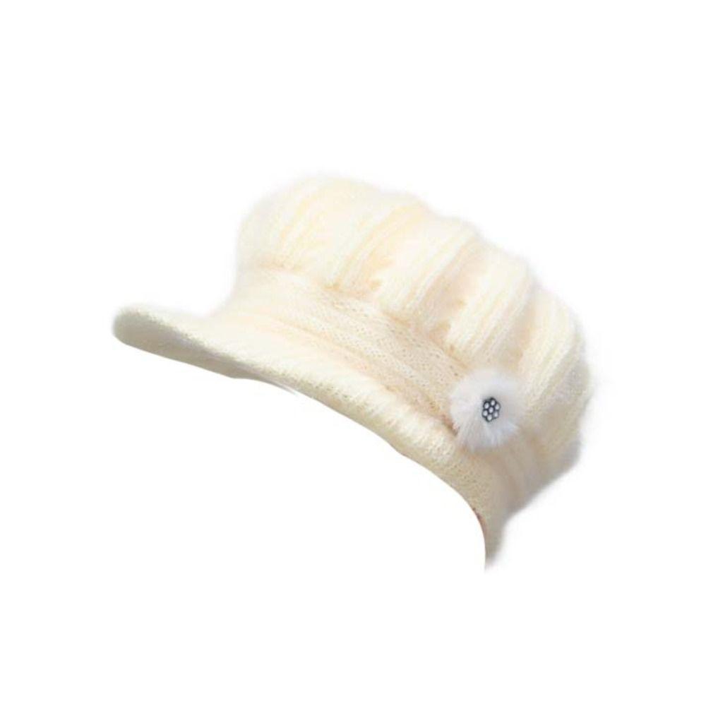 Plush Simple Mommy Hat Thicken Winter Warm Cap Elegant Knitted Cap  Female/Girls