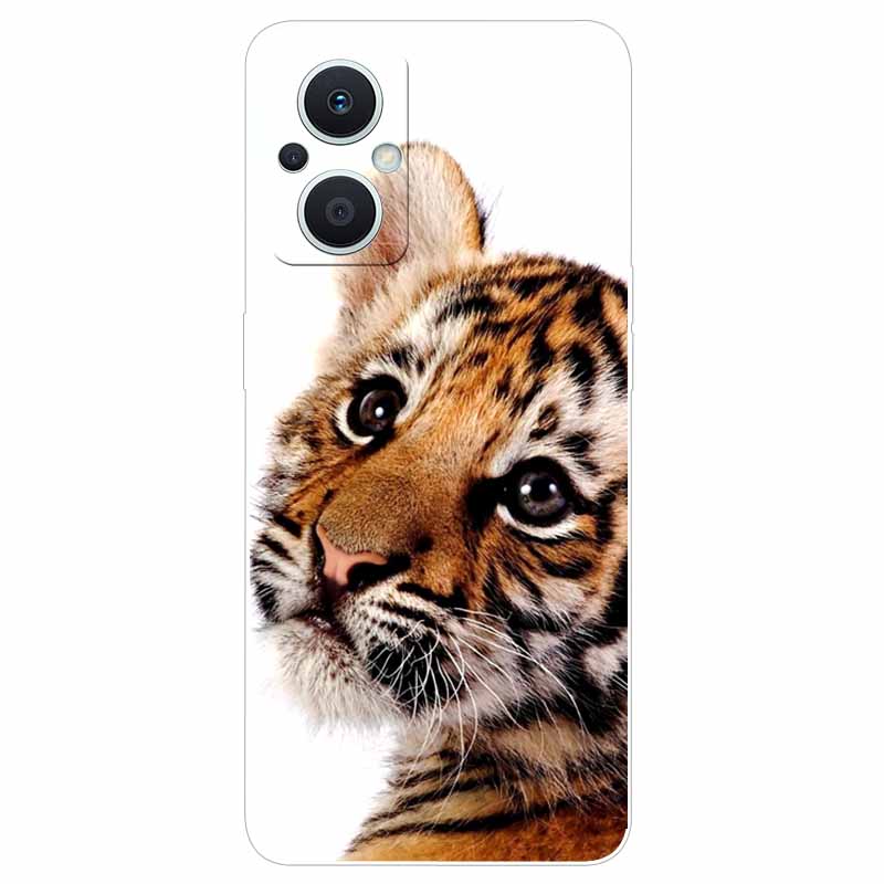 Soft Case for Reno8 Lite Cover Print TPU Silicone Clear Funda Cases for OPPO Reno 8 Lite 5G Case Reno8Lite Slim Landscape Cat
