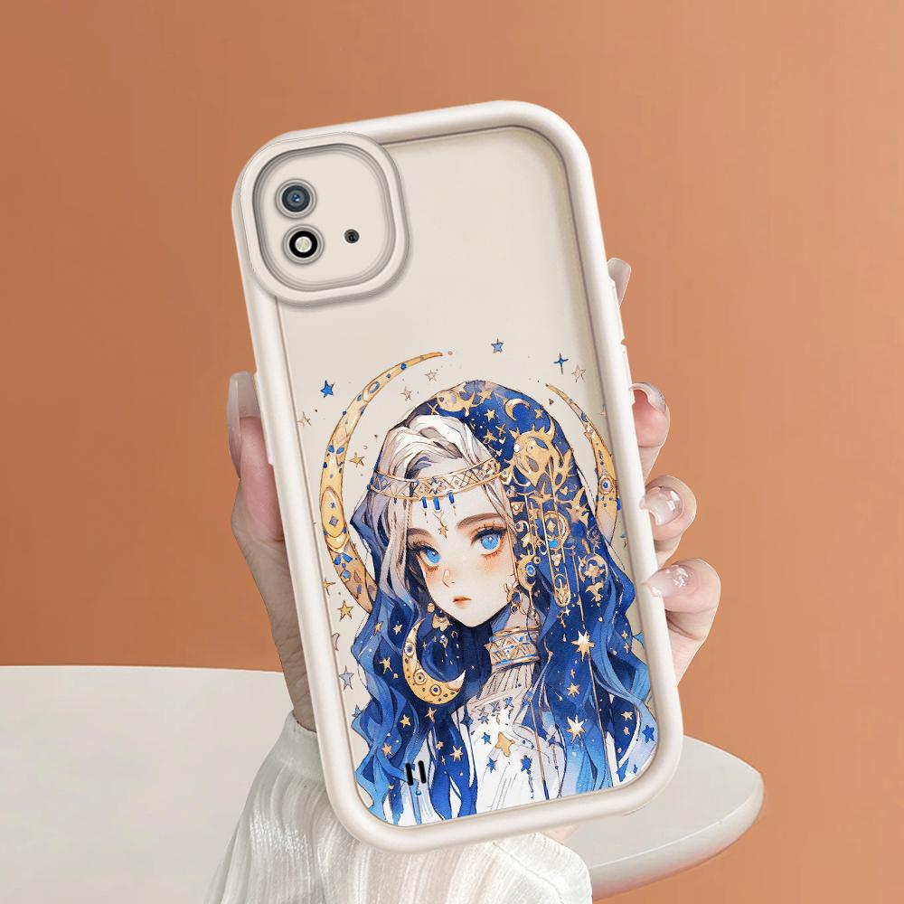 Soft Silicone Square Ladder Printing Pattern Phone Casing Full Cover Camera Shockproof Protection Rubber Case for OPPO Realme