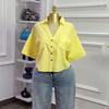 Women's 2026 Summer New Design Loose Fit Versatile Fashionable Short Collared Shirt Top