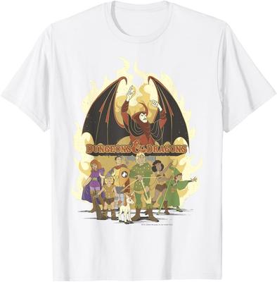 Dungeons and Dragons Gruppenaufnahme Flammenporträt T-Shirt