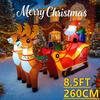 8.5FT LED Inflatable Xmas Yard Decor Santa Sleigh with Reindeer Christma Home Decoration Supplie Ornament Gift Toy Holiday Decor