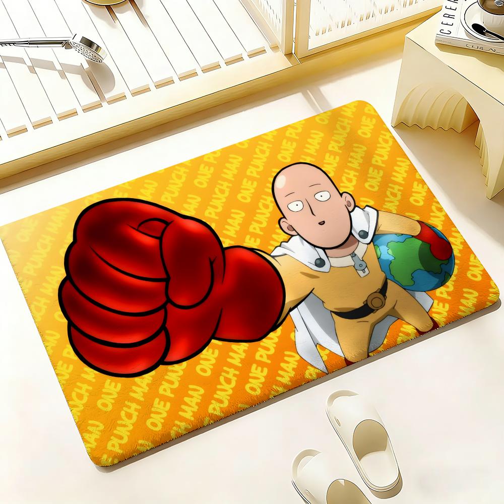Anime Hot O-One-Punch Man Floor Mat Bedroom Living Room Flannel Door Mat Non-Slip Home Decor