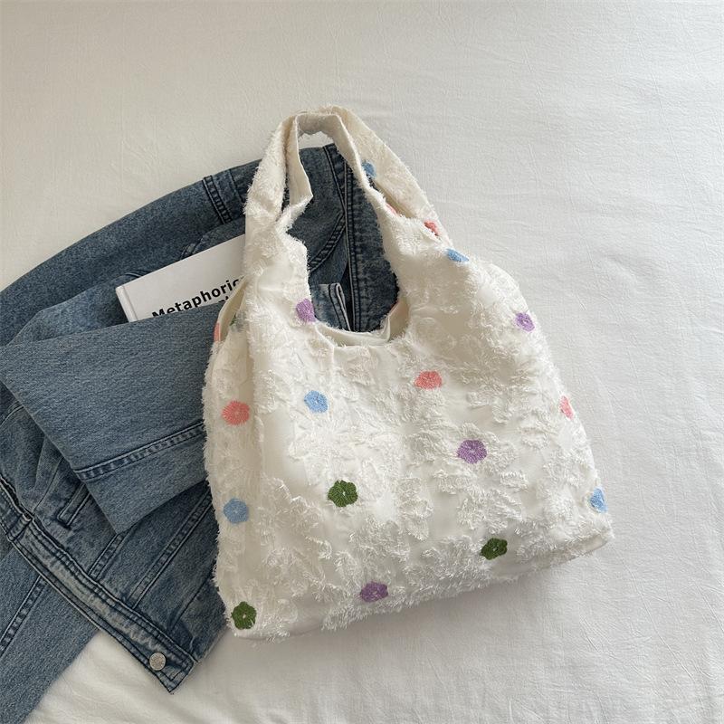 Personalized Fur Large Capacity Bucket Bag for Women In Summer New Printed Underarm Bag Fashionable Commuter Shoulder Bag