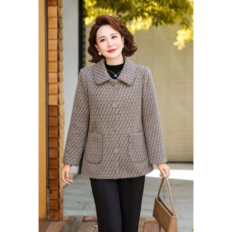 Wide Mrs. Autumn Clothing Lapel Woolen Top Women's Clothing Woolen Jacket Clothes