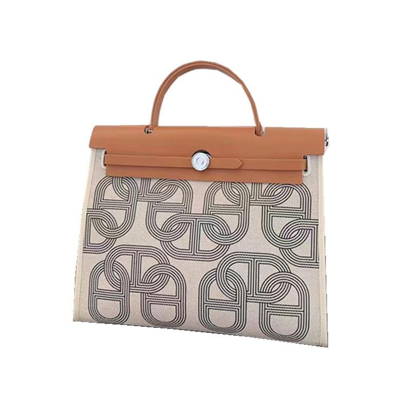 Nova bolsa de grande capacidade, couro de vaca genuíno com lona 31cm bolsa de ombro mensageiro portátil, bolsa grande moderna.