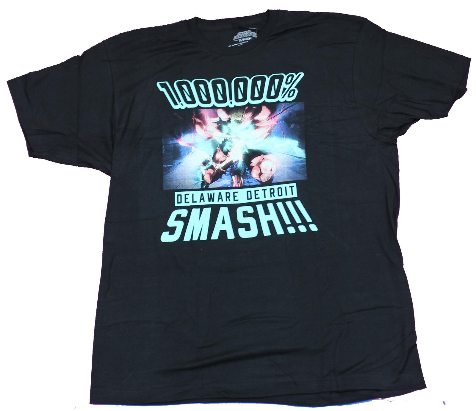 My Hero Academia Adult New T-shirt 1 000 000% Delaware Detroit Smash!! XXXXL
