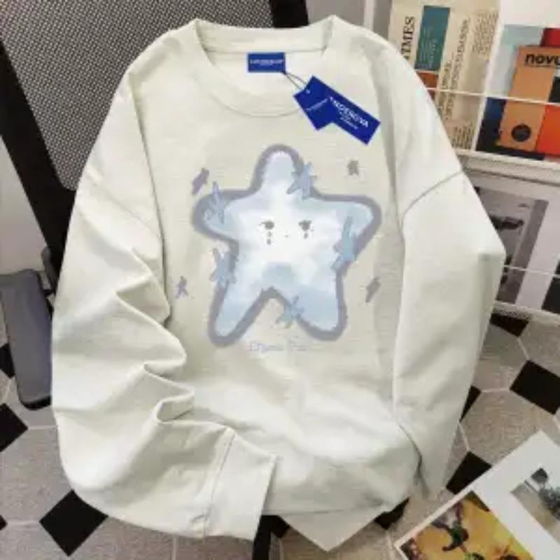 American Street Long-sleeved T-shirt for Women Spring Autumn Commuting Trendy Design Tops for Couples Ins