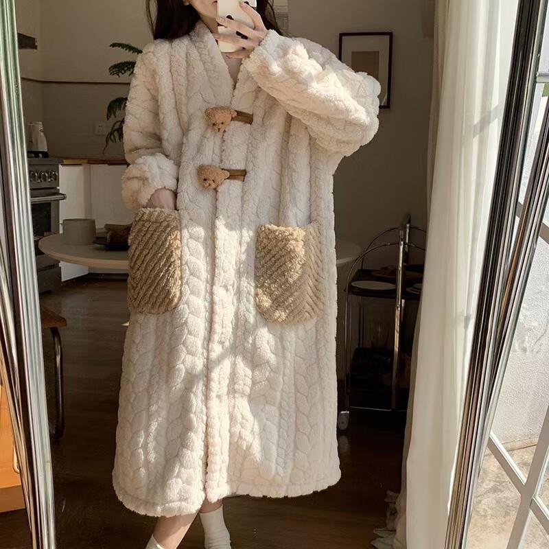 Women's Hooded Bear Coral Fleece Pajama Set