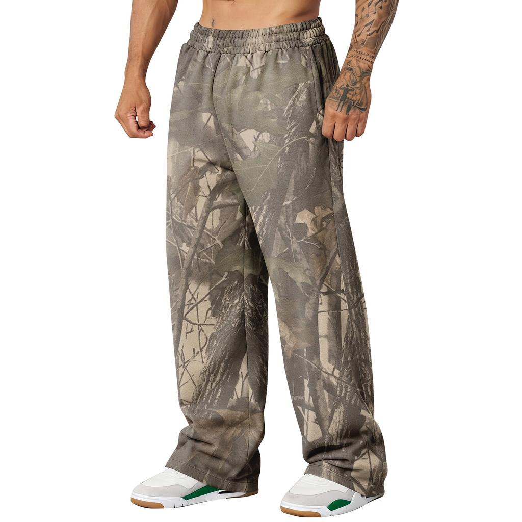 Men's Camouflage Loose Wide Leg Sweatpants Men's Casual Fashion Sweatpants