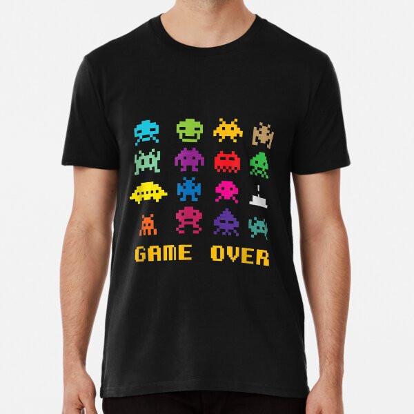 Game Over Retro Alien Invaders Tshirt 80s 8- S To 5XL Made In the AU/USA T-Shirt