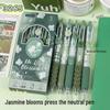 Chinese Floral Soft Grip Gel Pen Set - Quick-Dry, High-Value Brush Pens for Exams