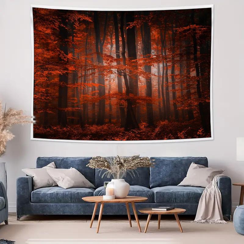 Forest Tapestry Woodland Wall Hanging Nature Decor Room Aesthetic Tapestry Vintage Landscape Home Decor Bedroom Living Room Wall