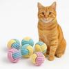 Cat Chew Balls  6-Pack Rope Cat Toys with Crinkle Sound, Soft and Durable, for Indoor Cats, Kittens, Teeth & Gum Health, Christmas Gifts
