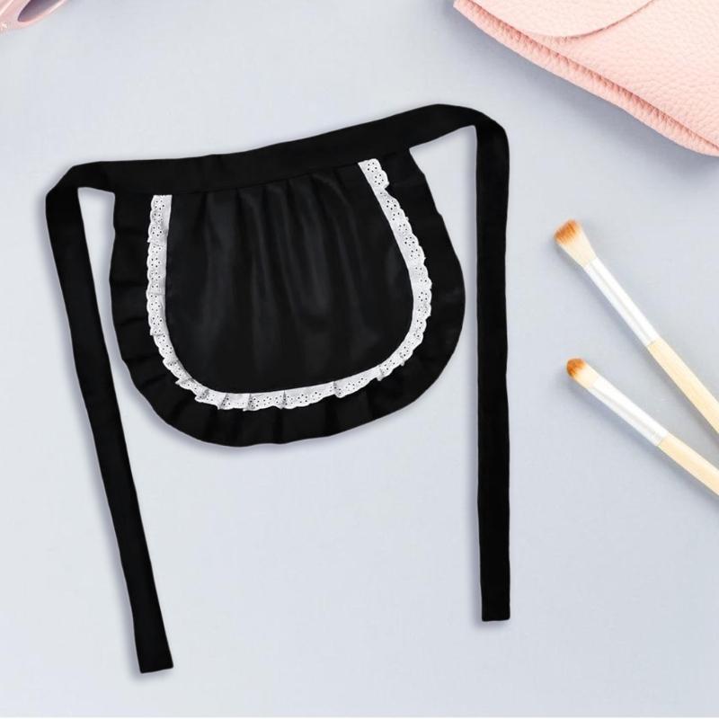Halloween Girl Maid Cosplay Costume Half Apron Maid Cosplay Apron for Halloween Cosplay Themed Parties