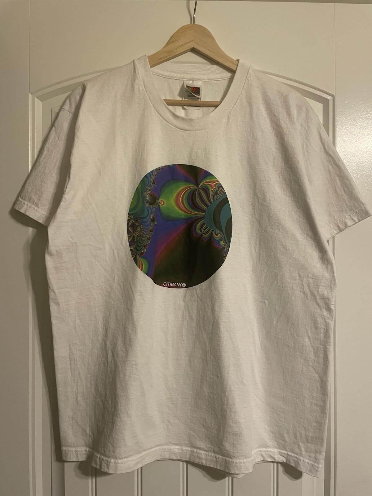 Vintage Fractal Art T Shirt Size L Unisex T-Shirt M