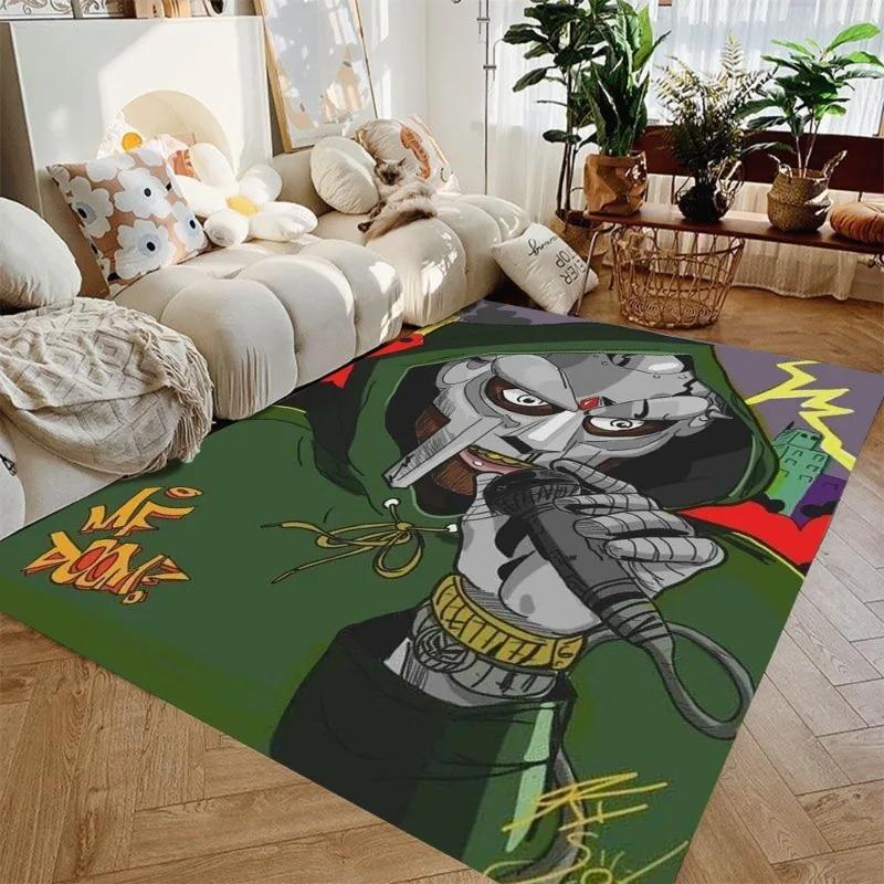  Doom Album Cover Rug, Hip-Hop Album Cover Decoration MF DOOM Hip-hop Band Music Decorative Rug Modern Home Popular Carpet