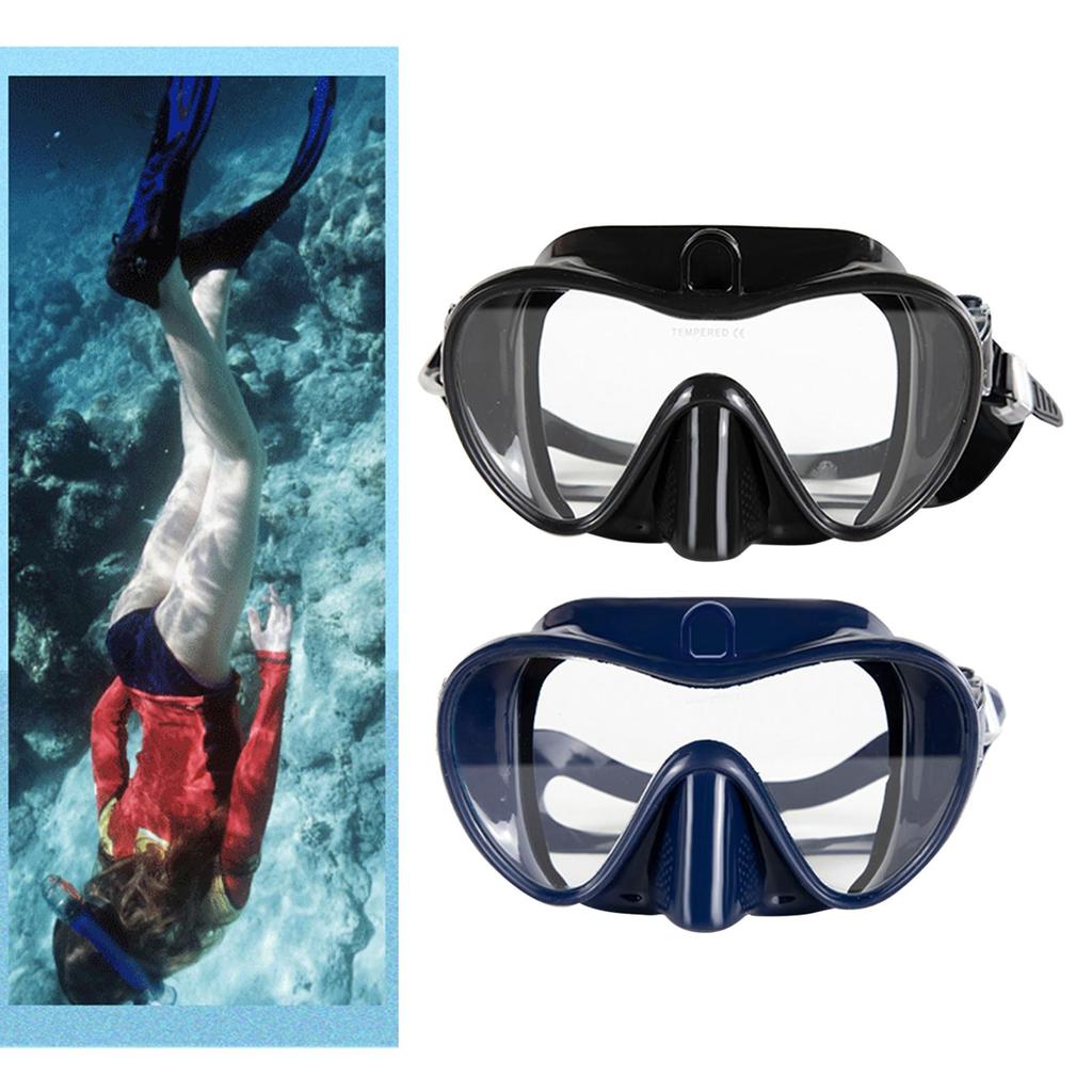 Diving Mask Tempered Glass Clear Lens Silicone Scuba Dive Snorkeling Glasses