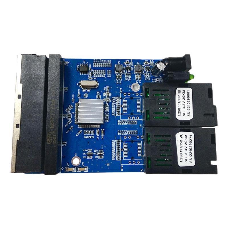 Gigabit 1000M2 Optical-Electrical Transceiver: Single Fiber Media Converter, PCB Board, 20KM Range