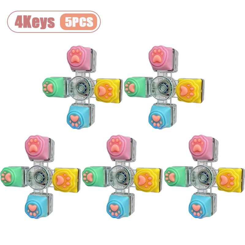 Cat Paw Keycap Keychain Mechanical Keyboard Fidget Spinner Stress Relief Cute Keyring for Office Desk Anxiety Gift
