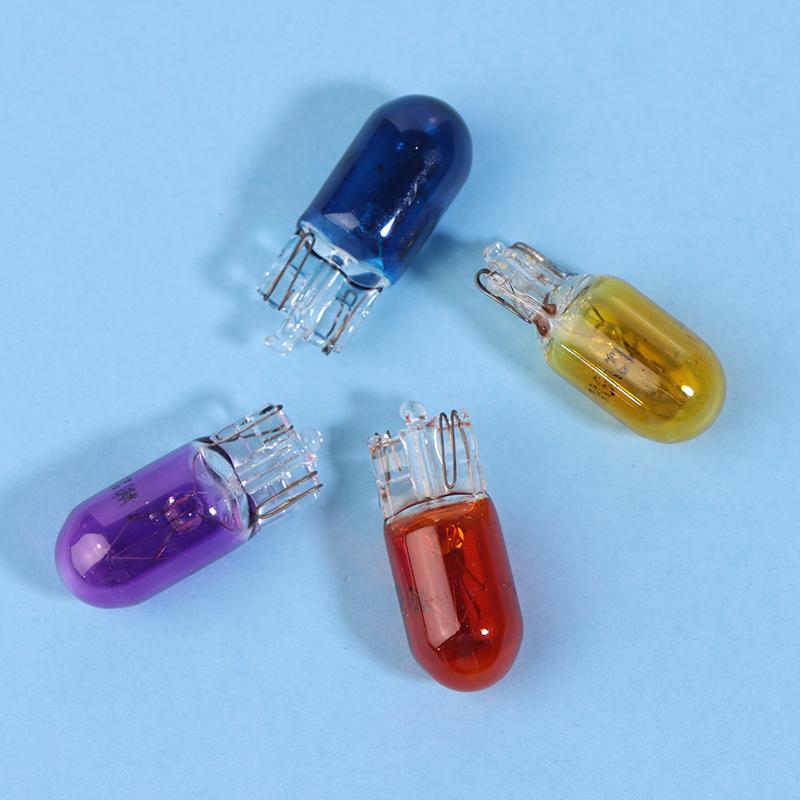 10Pcs 24V 1.2W T5 /12V 5W T10 Glass Light Bulb Dashboard Instrument Panel Brake Light Bulbs Headlights Lamp Lights Car Lights