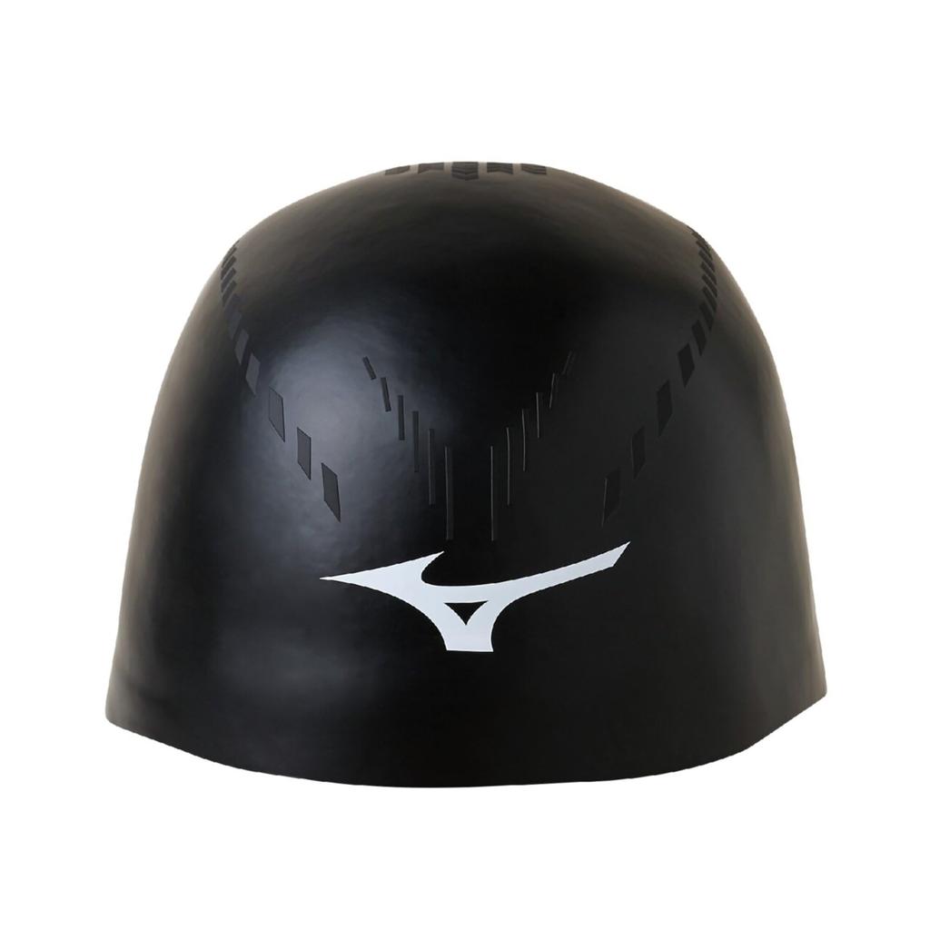 Mizuno GX SONIC RC PLUS N2JWA500 09 Silicone Swim Cap for Competitive Unisex Free Size Swimming, (Ear Coverage), Black,